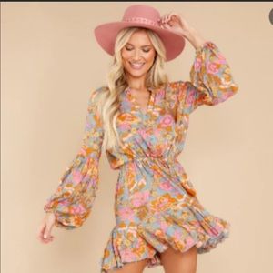 Red dress boutique floral dress